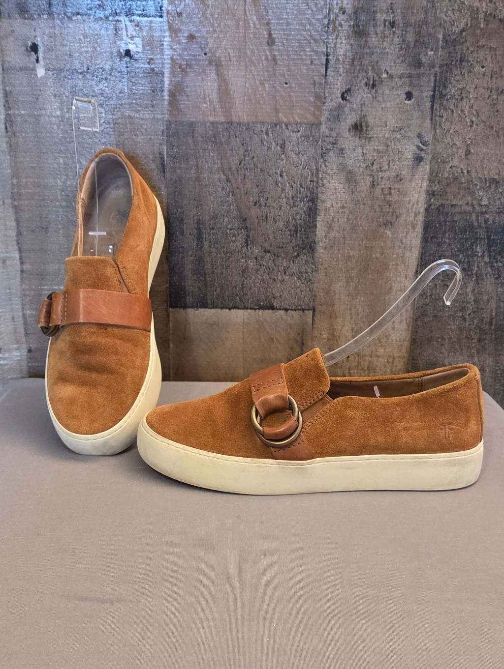 Frye Lena Harness Slip On Low Suede Leather Sneaker Size 7